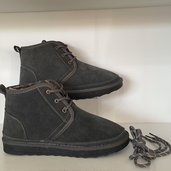 Vepose Woman’s Ankle Boots Gray Winter Snow Cow Suede Leather Wool Size 10 New - Picture 2 of 11